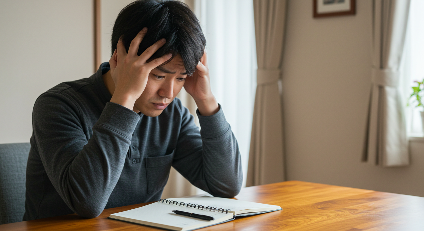 副業に悩む男性
