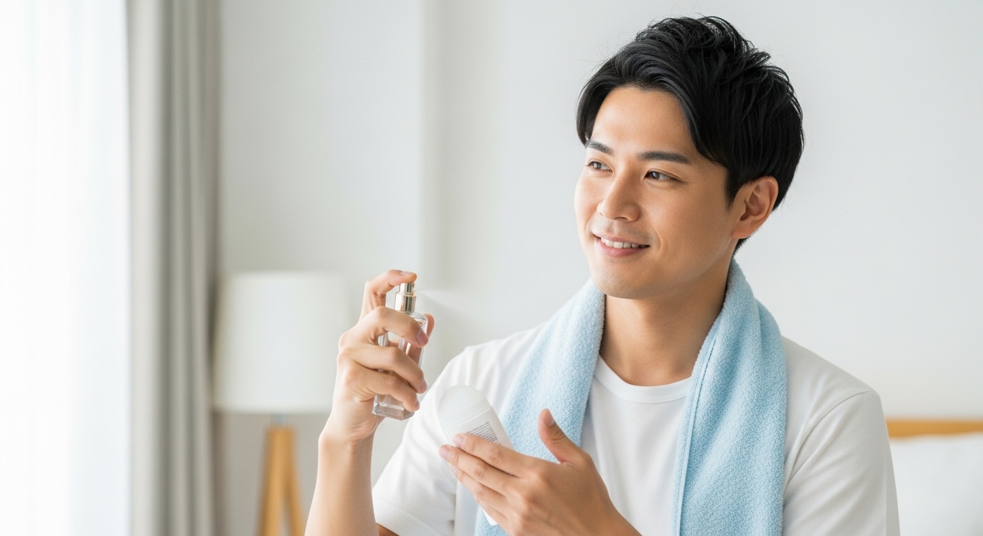 香水やデオドラントを使う男性