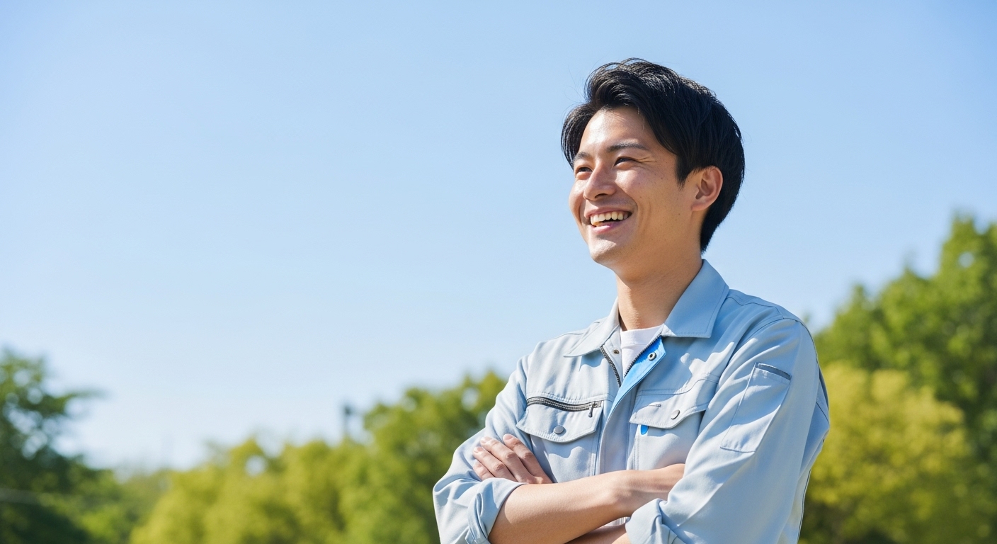 明るくポジティブな男性の笑顔